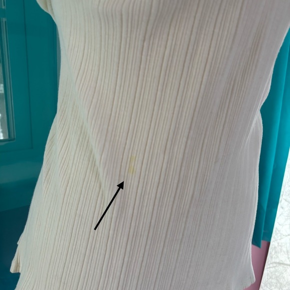 Ella Rafaella Women’s Ribbed Sleeveless Cream Zip Polo Blouse Size 2X - Picture 4 of 6